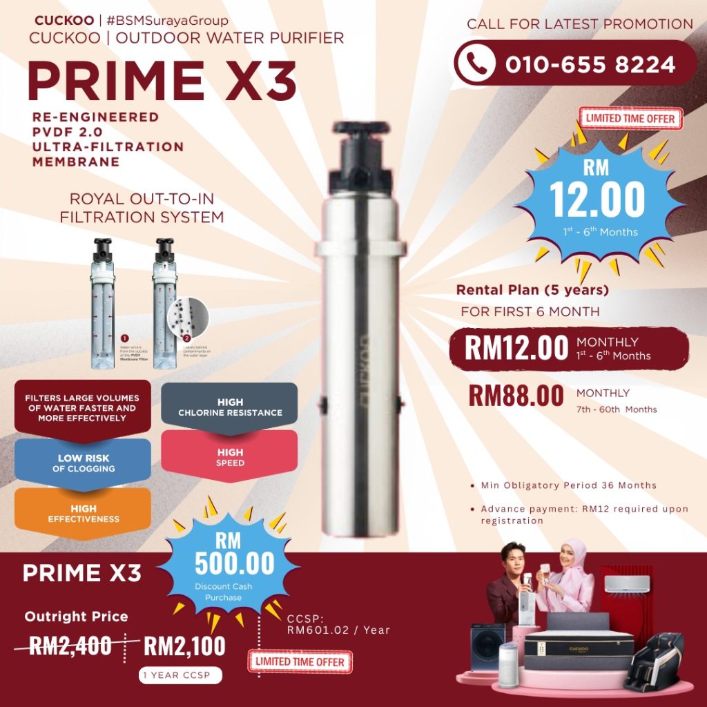 Cuckoo Prime X3 Outdoor Water Filter Malaysia